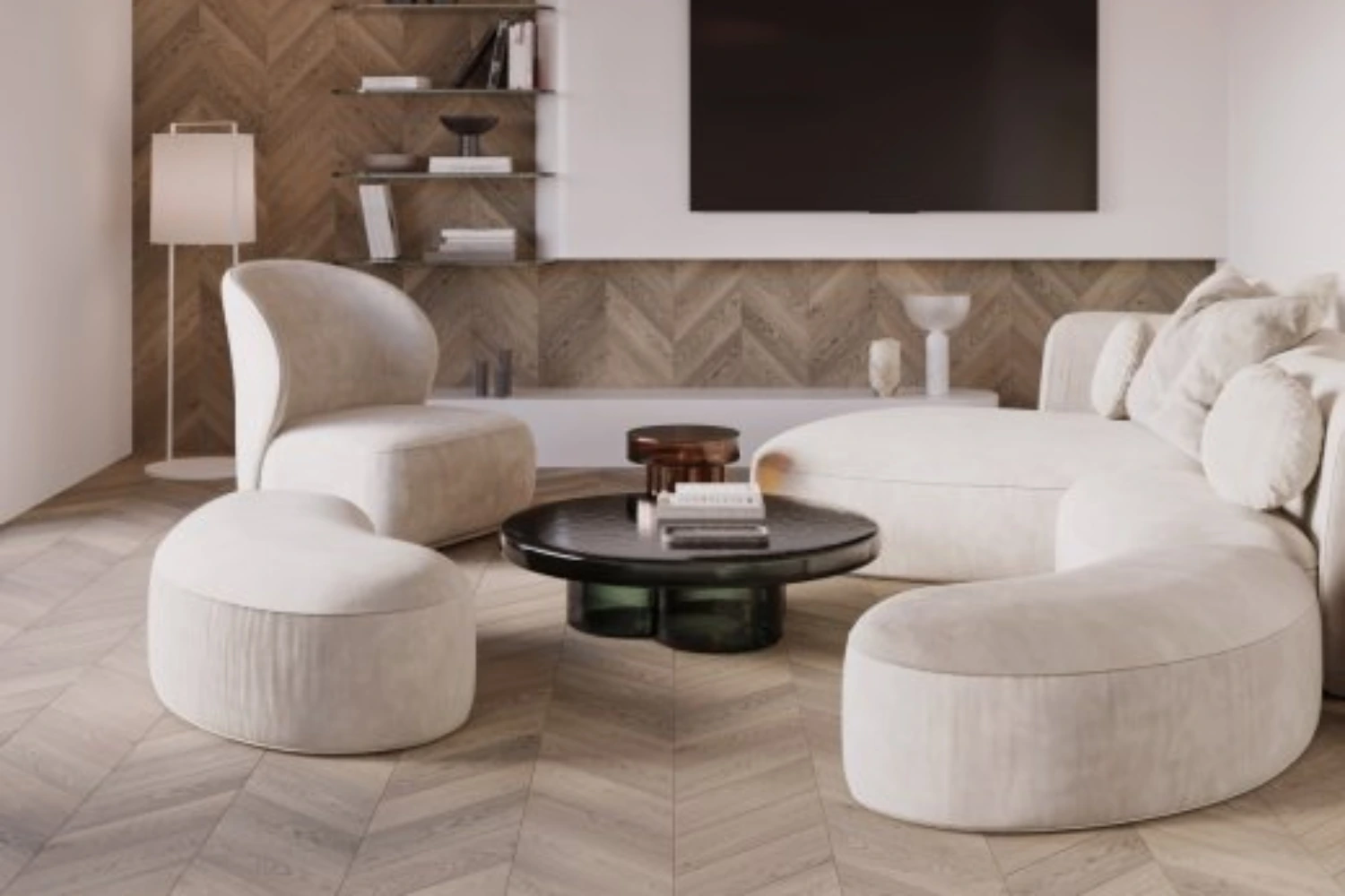 Nowoczesny salon z nutą organic modern